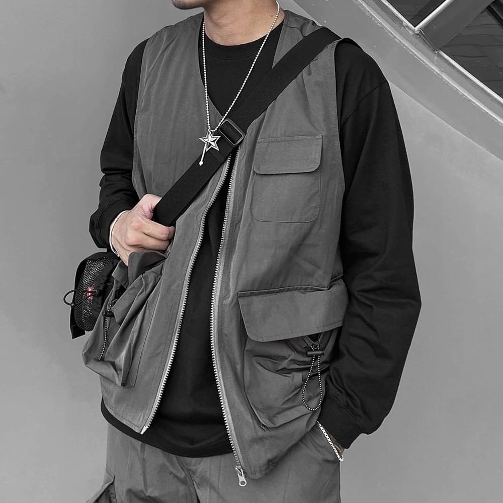 🔥現貨 韓國 純棉 復古 水洗 口袋 長T  羅紋袖 長袖T桖 寬鬆 落肩 OVERSIZE-細節圖9