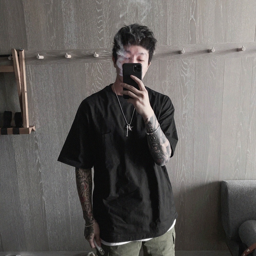 【B.Y】 現貨 古著 水洗 口袋 五分TEE 五分袖 口袋 短袖T桖 寬鬆 落肩 OVERSIZE-細節圖7