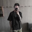 【B.Y】 現貨 古著 水洗 口袋 五分TEE 五分袖 口袋 短袖T桖 寬鬆 落肩 OVERSIZE-規格圖11