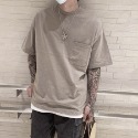 【B.Y】 現貨 古著 水洗 口袋 五分TEE 五分袖 口袋 短袖T桖 寬鬆 落肩 OVERSIZE-規格圖11