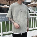 【B.Y】 現貨 古著 水洗 口袋 五分TEE 五分袖 口袋 短袖T桖 寬鬆 落肩 OVERSIZE-規格圖11