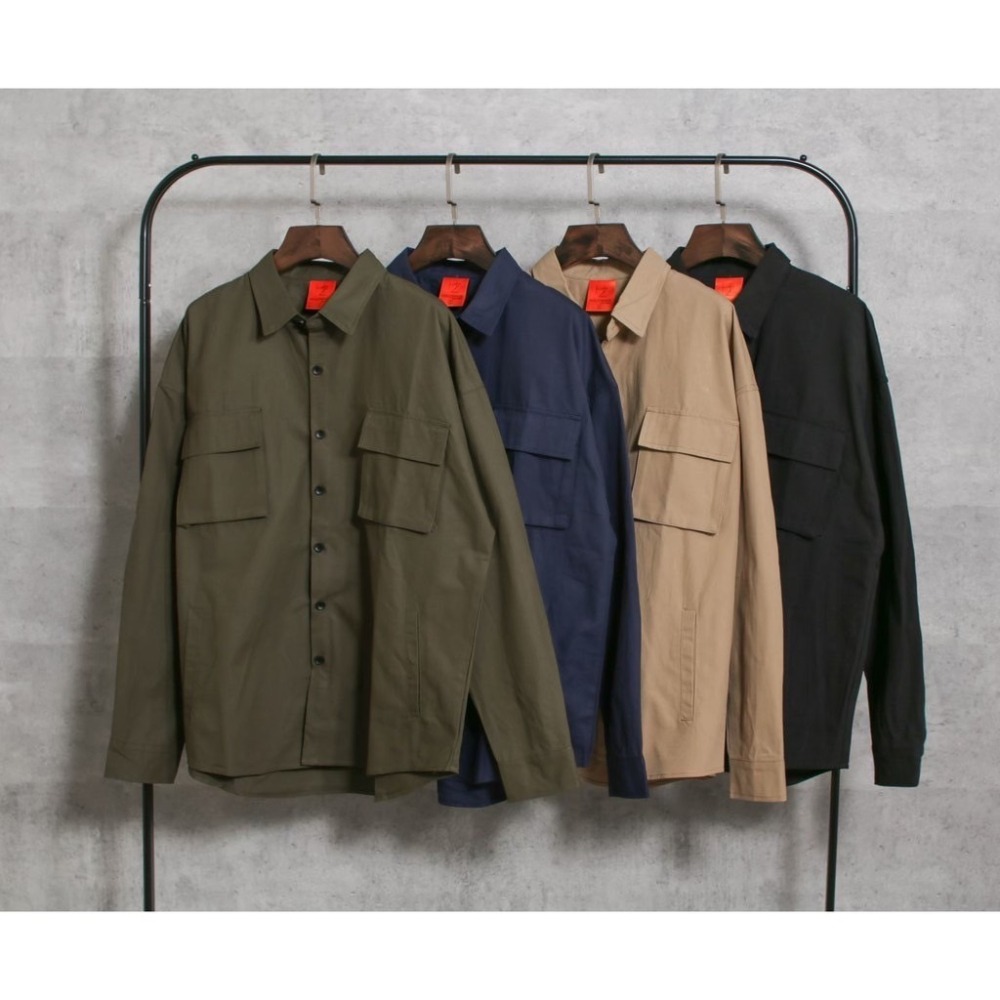 【B.Y】🔥 日系 復古 硬版 高磅 工裝 襯衫 工作襯衫  工裝襯衫 軍裝 男生長袖襯衫-細節圖7