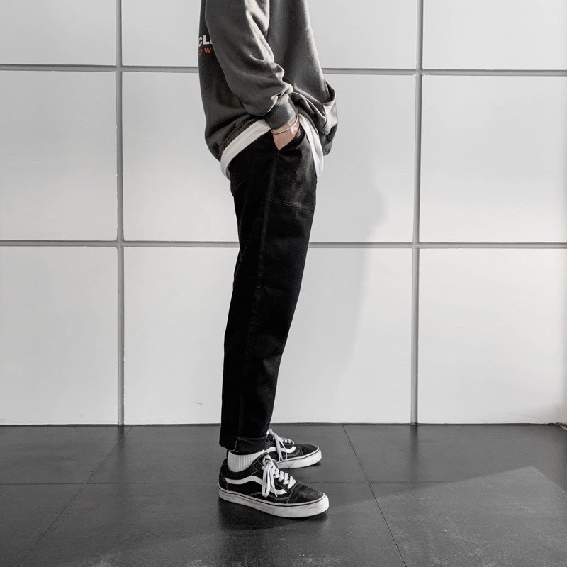 【B.Y】🔥本季最強 微寬 直筒 工作褲 軍裝褲 素面  百搭 上寬下窄-細節圖3