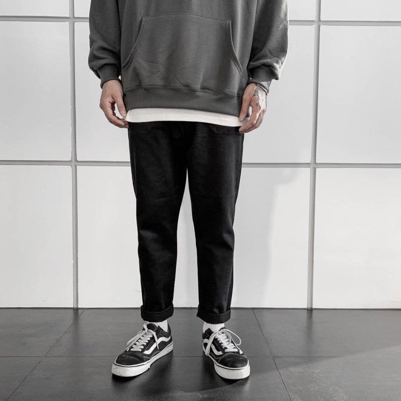 【B.Y】🔥本季最強 微寬 直筒 工作褲 軍裝褲 素面  百搭 上寬下窄-細節圖4