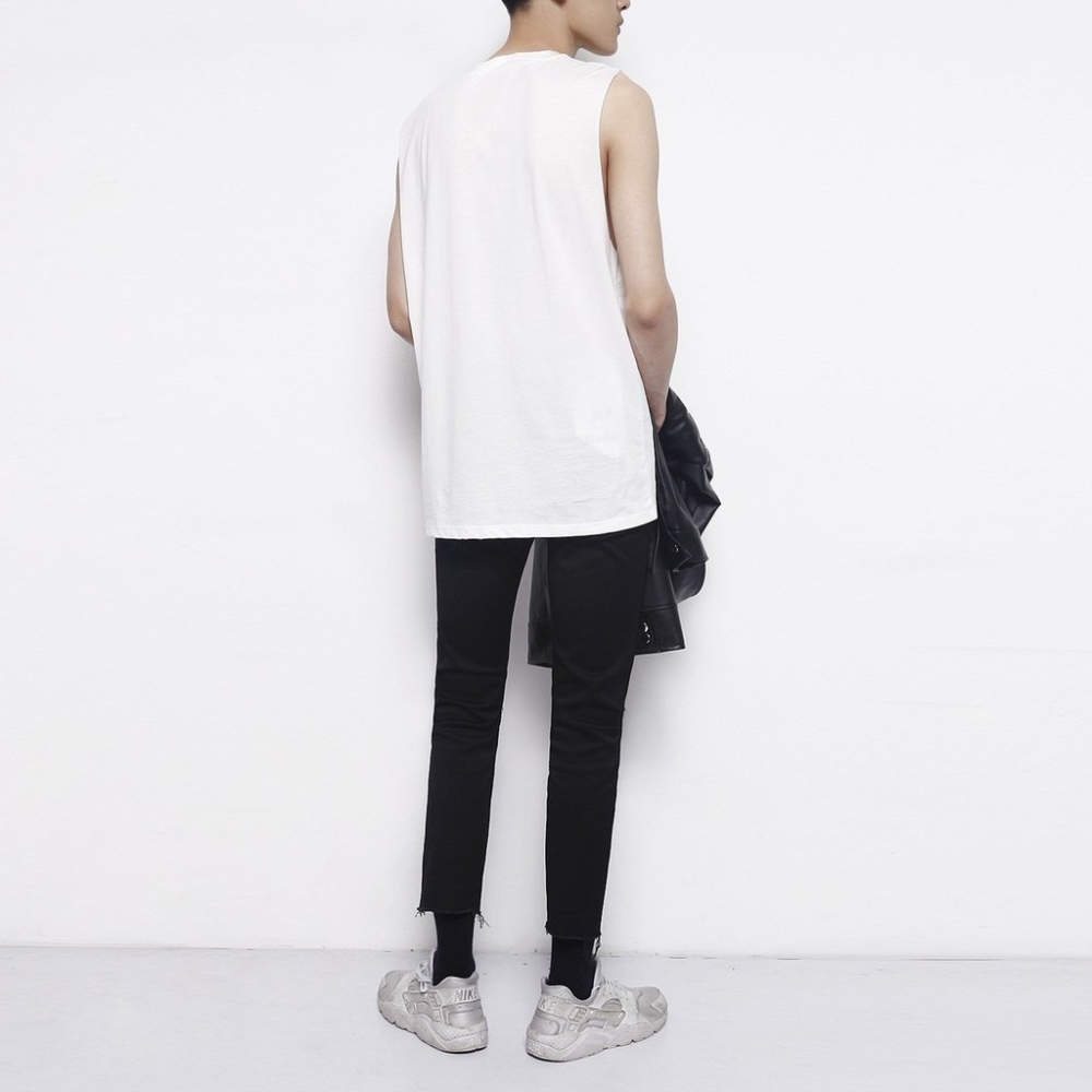 【B.Y】🔥主推 暗黑刀割 九分不修邊牛仔褲🇰🇷高磅 超彈力 不修邊 修腿刀割 破壞黑牛仔褲 黑色破褲 破褲-細節圖5