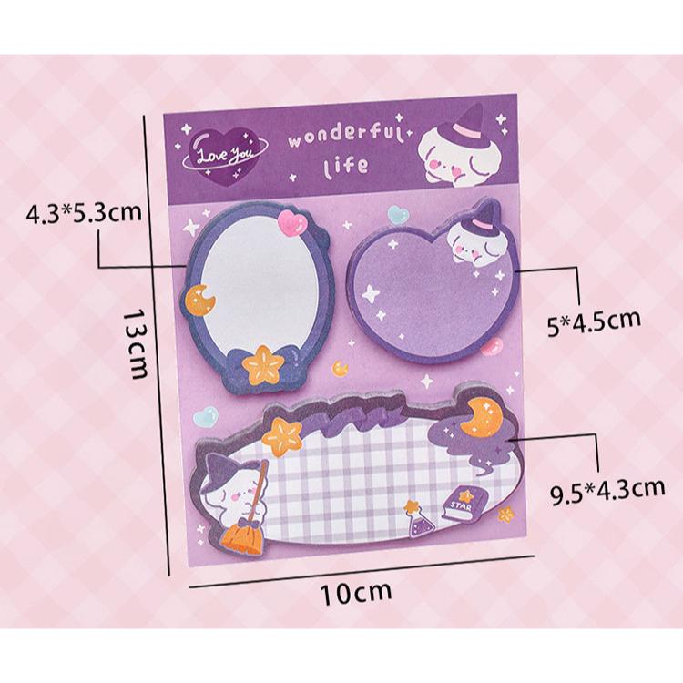 ✨eeshop✨【台灣現貨】可愛卡通組合便利貼 留言異形N次貼 學生文具留言條 記事本 少女心-細節圖6