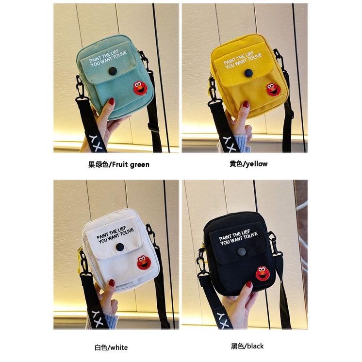 🎀 e家雜貨 🎀【台灣現貨】可愛卡通帆布小包 單肩側肩包-細節圖2