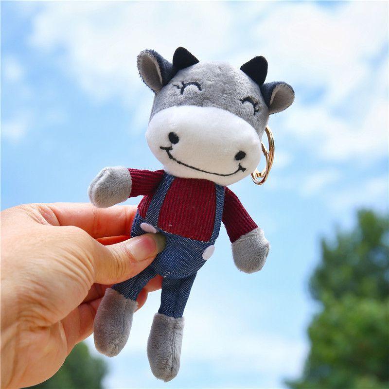 🎀 e家雜貨 🎀【台灣現貨】可愛創意卡通網紅小牛公仔毛絨掛件 可愛布娃娃 掛飾 鑰匙扣-細節圖3