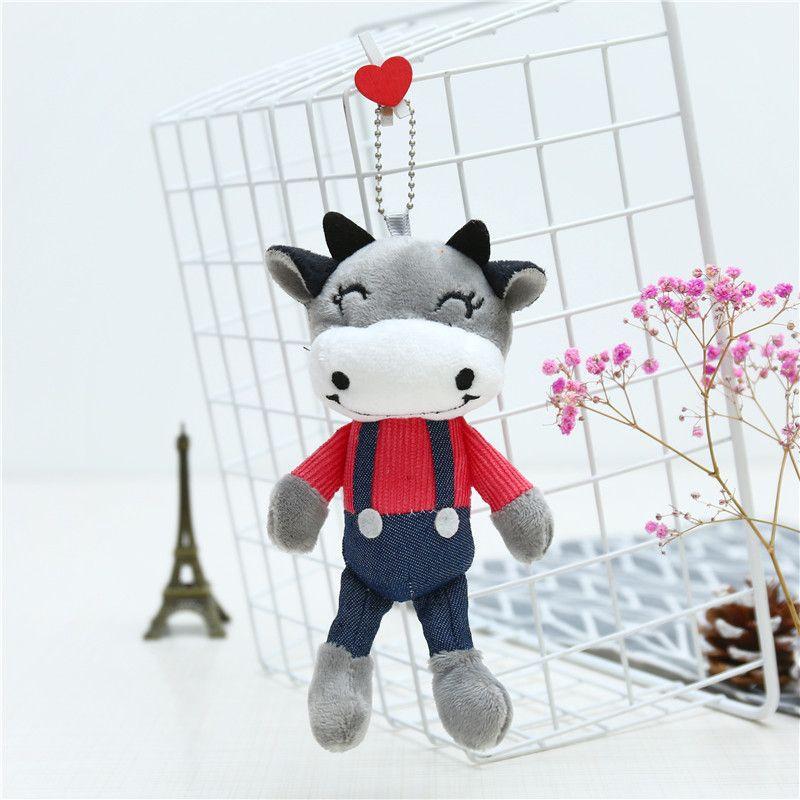 🎀 e家雜貨 🎀【台灣現貨】可愛創意卡通網紅小牛公仔毛絨掛件 可愛布娃娃 掛飾 鑰匙扣-細節圖7