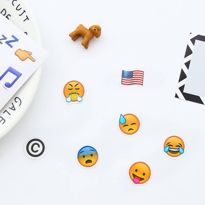🎀 e家雜貨 🎀【台灣現貨】卡通手賬貼紙 Emoji表情貼紙 素材裝飾小圖案 ins風 特價 貼紙-細節圖5