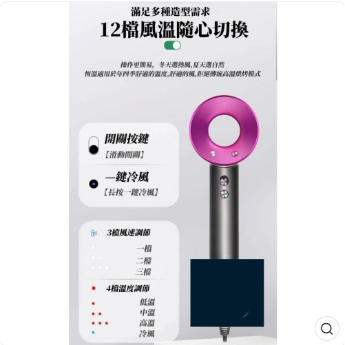 限時折扣【Dyson同款】負離子恆溫無葉吹風機 某森同款 高速水離子吹風機 大風量吹風機 110V 超划算吹風機-細節圖4