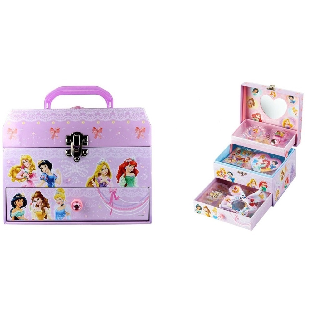 《預購》日本 -  迪士尼公主 / 三麗鷗 / 角落生物 多功能收納盒 文具盒 化妝盒 首飾盒-細節圖2