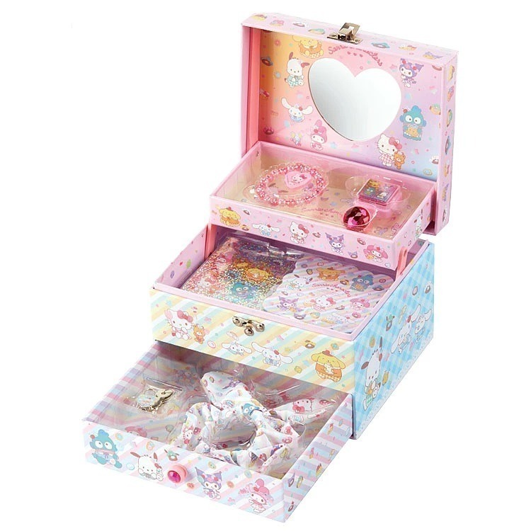 《現貨》日本 -  迪士尼公主 / 三麗鷗 多功能收納盒 文具盒 化妝盒 首飾盒-細節圖10