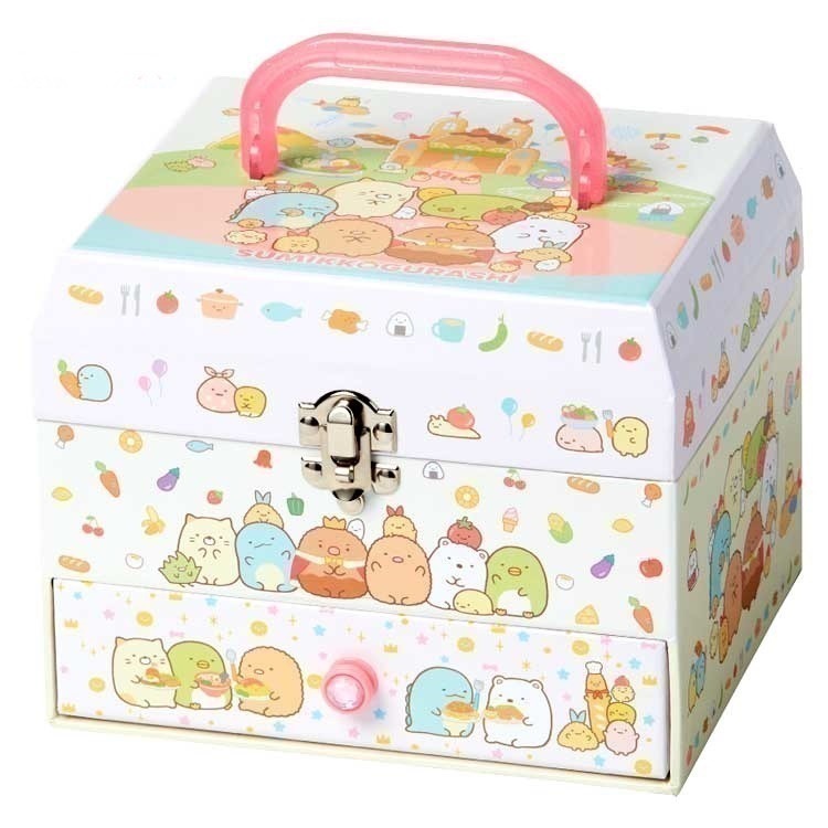 《預購》日本 -  迪士尼公主 / 三麗鷗 / 角落生物 多功能收納盒 文具盒 化妝盒 首飾盒-規格圖7