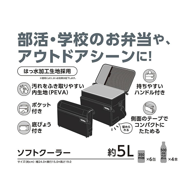 《預購》日本 - THERMOS膳魔師 保冷保溫 5L 便當袋 (黑色 / 淺藍色)-細節圖4