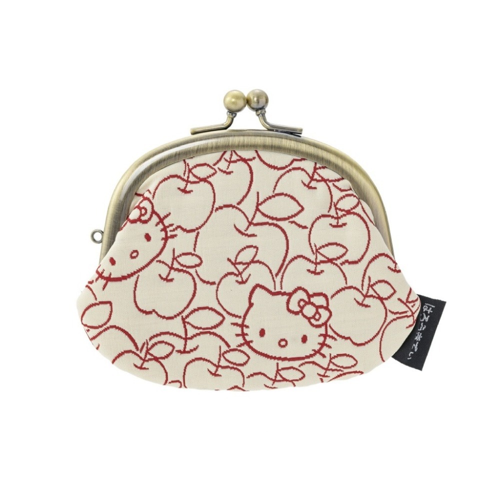 《預購》日本 - 京都限定｜Hello Kitty 蘋果紋和風口金零錢包-細節圖2