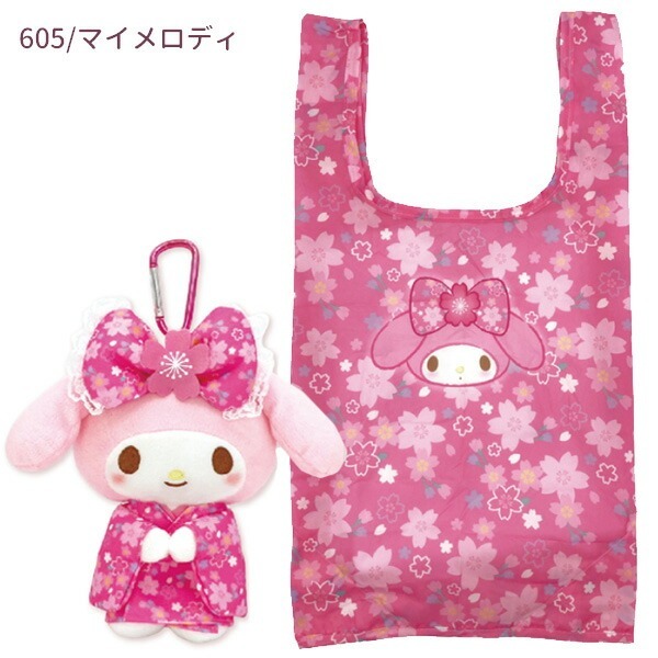 《預購》日本 - 櫻花限定🌸｜三麗鷗櫻花和服娃娃購物袋-規格圖6