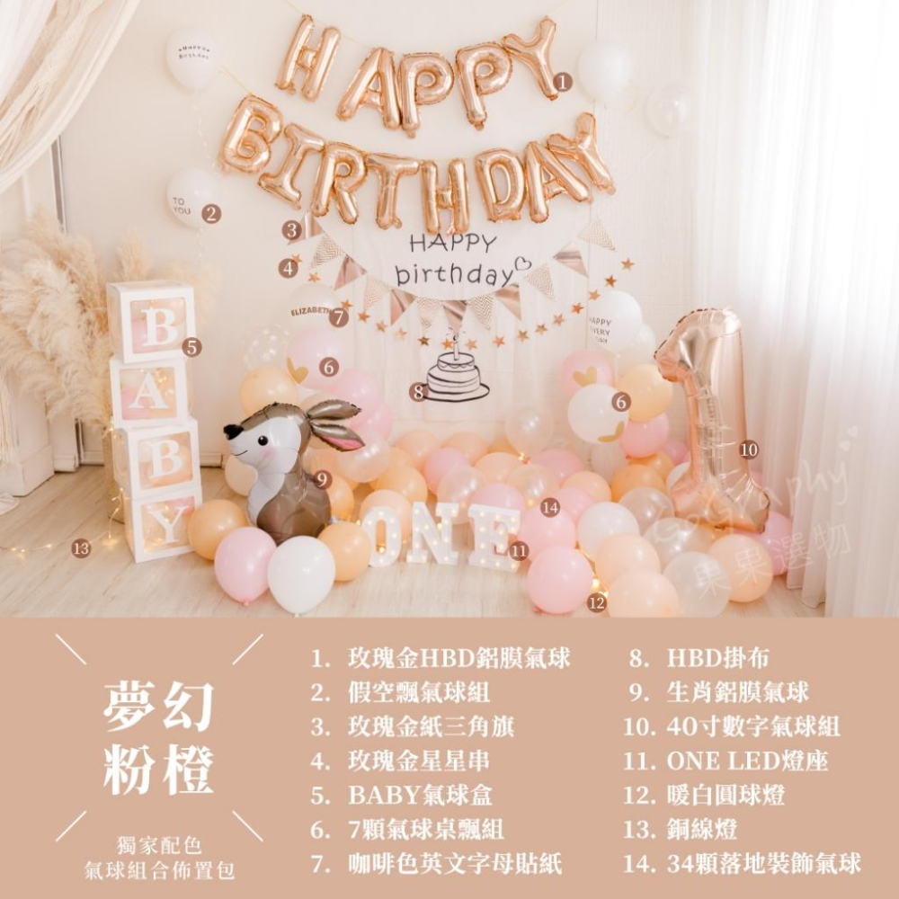 現貨 快速出貨 🚚 女寶 一歲 抓周 派對佈置包 生日佈置 氣球佈置 至尊氣球套組 生日氣球 生日派對 氣球組合包 氣球-細節圖8
