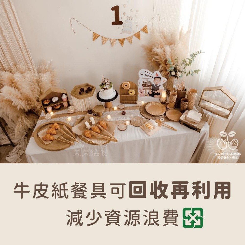 現貨｜加厚款🔴一次性 環保餐具 紙餐具 牛皮紙蛋糕盤 紙吸管 紙盤 紙杯 木湯匙 刀叉 環保紙杯 拋棄式餐具 派對甜品桌-細節圖7