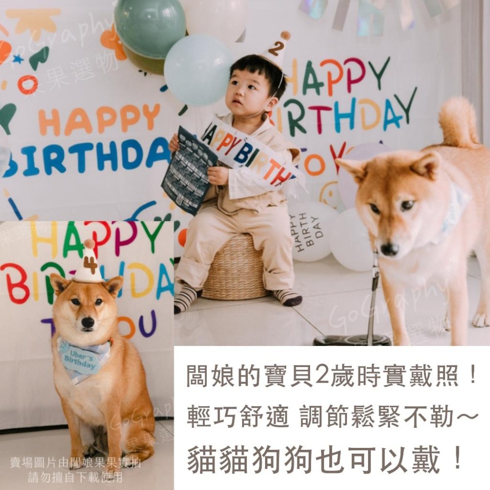 現貨｜生日帽 慶生帽 派對生日帽 派對帽 慶生道具 寶寶慶生 生日派對 兒童帽 兒童生日帽 慶生 寵物｜GoGraphy-細節圖3