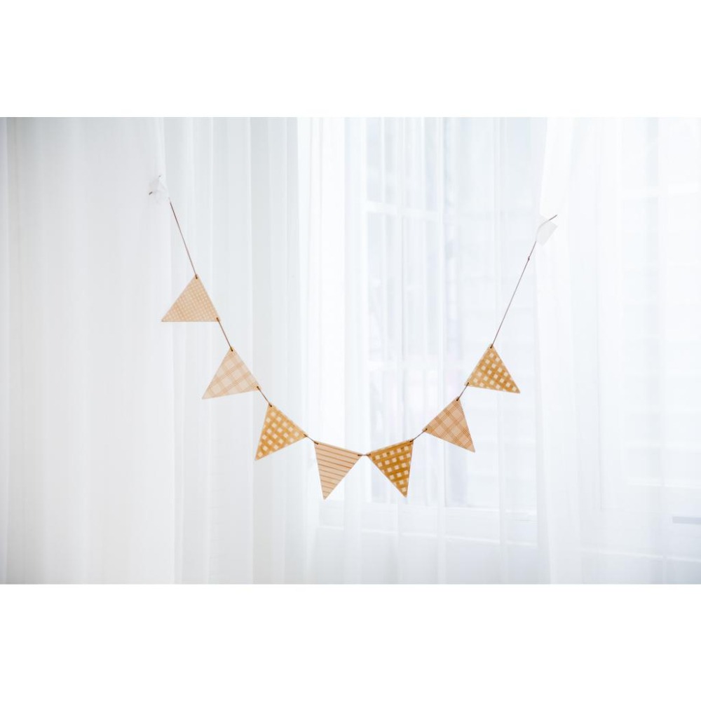 現貨｜高質感木質三角拉旗 生日掛旗 派對佈置 生日慶生 收涎佈置 拍照道具 周歲 牆上裝飾｜GoGraphy-細節圖4