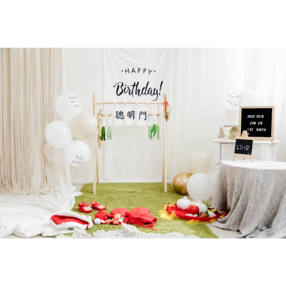 現貨｜聰明門 抓周道具 抓周儀式 寶寶抓周 羊毛氈 蔥 門框 聰明門布條 抓周布簾 花生 生日 地毯｜GoGraphy-細節圖4