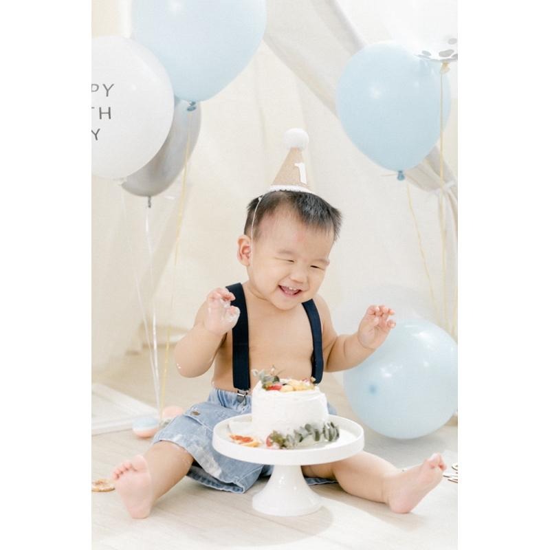 現貨｜生日帽 1歲生日帽 派對帽 cake smash抓周 周歲 派對 慶生 寶寶帽 麻布生日帽｜GoGraphy-細節圖6