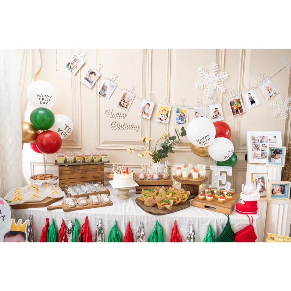 現貨｜周歲相片掛旗 生日相片拉旗 生日派對 周歲 慶生 1~12 個月相片 寶寶相框 派對佈置｜GoGraphy-細節圖2