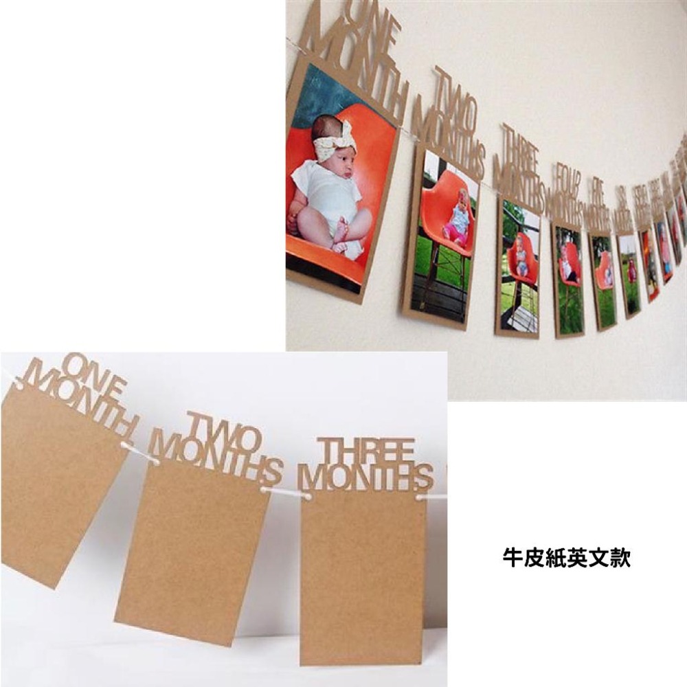 現貨｜周歲相片掛旗 生日相片拉旗 生日派對 周歲 慶生 1~12 個月相片 寶寶相框 派對佈置｜GoGraphy-細節圖5