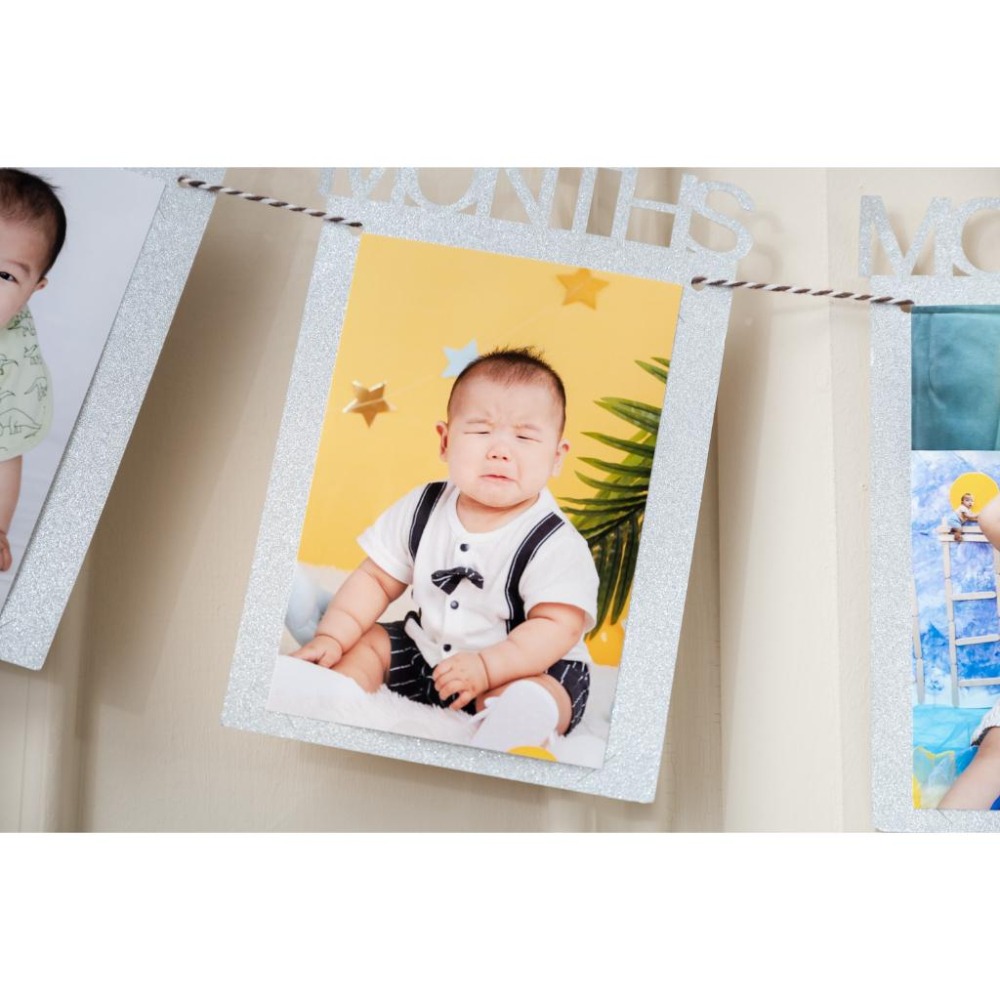 現貨｜周歲相片掛旗 生日相片拉旗 生日派對 周歲 慶生 1~12 個月相片 寶寶相框 派對佈置｜GoGraphy-細節圖7