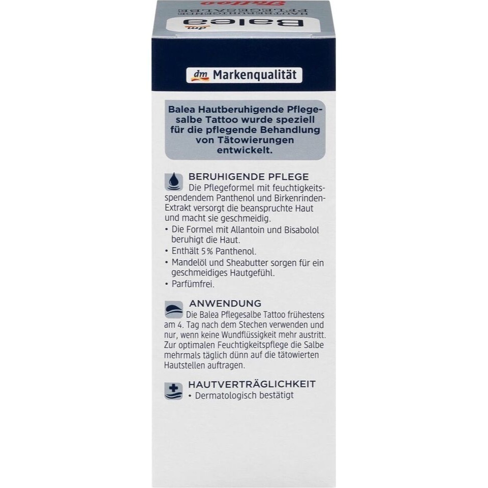 德國 Balea 芭樂雅 刺青 紋身 護理霜 身體乳 乳液 溫和 保養 保濕 滋潤 滋養 50ml-細節圖3