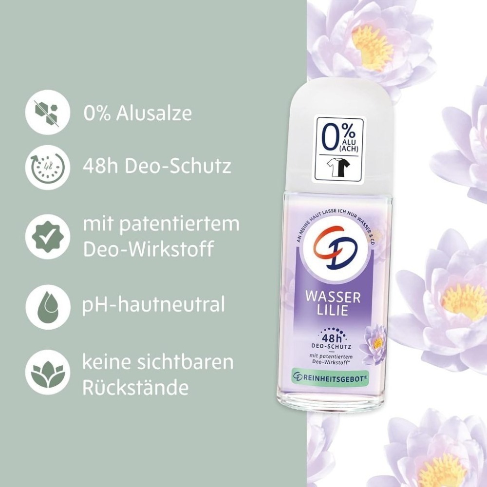 台灣現貨 德國 CD 體香劑 淡雅睡蓮  體香滾珠 體香膏 體香棒 止汗劑 滾珠瓶-細節圖6