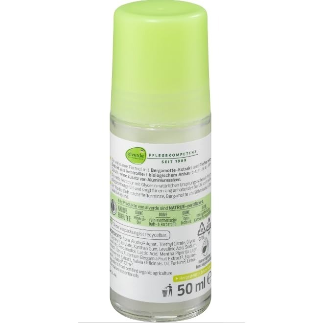 台灣現貨 德國 DM Alverde 天然有機 金縷梅 薄荷佛手柑 滾珠瓶 乾爽止汗滾珠瓶 體香劑 50ml-細節圖3