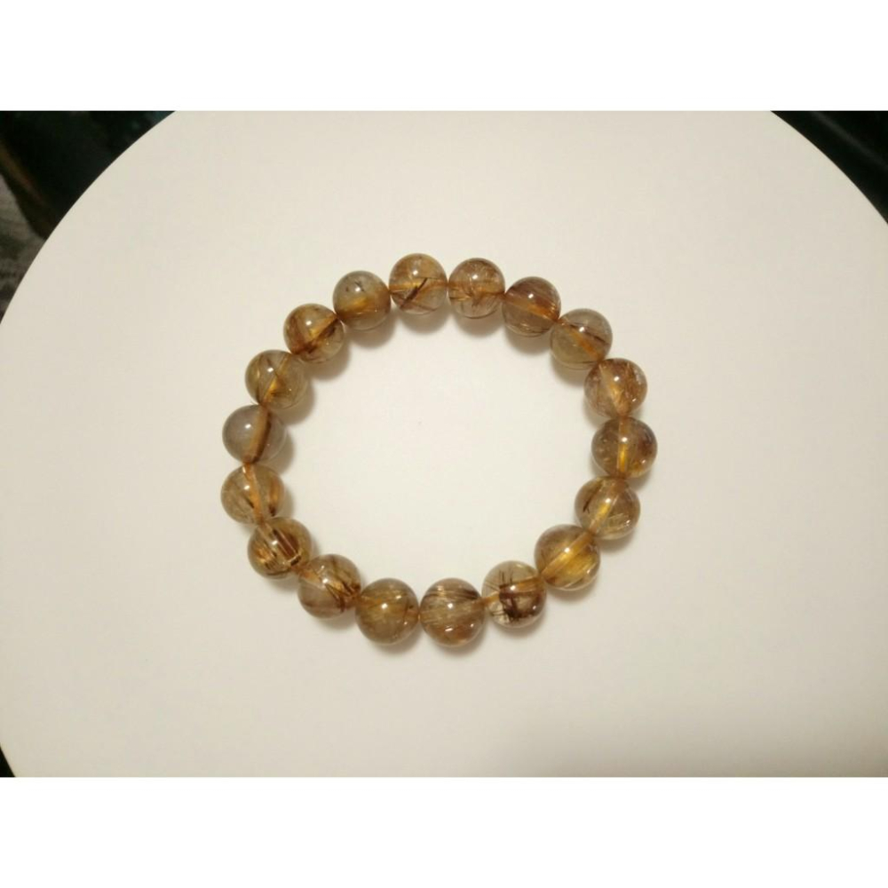 ㊣TiBi手趣㊣◆情牽水晶時刻舒心◆中大咪數中大磁場中大串珠11mm+天然髮晶咖啡鈦晶素串~手圍17-17.5cm-細節圖3