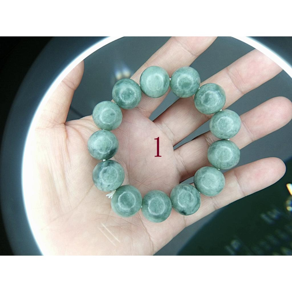 ㊣TiBi手趣㊣木行大咪數大顆粒大磁場15.5mm+-16mm天然油綠溫柔綠岫玉素串手串手圍17-17.5CM-細節圖2