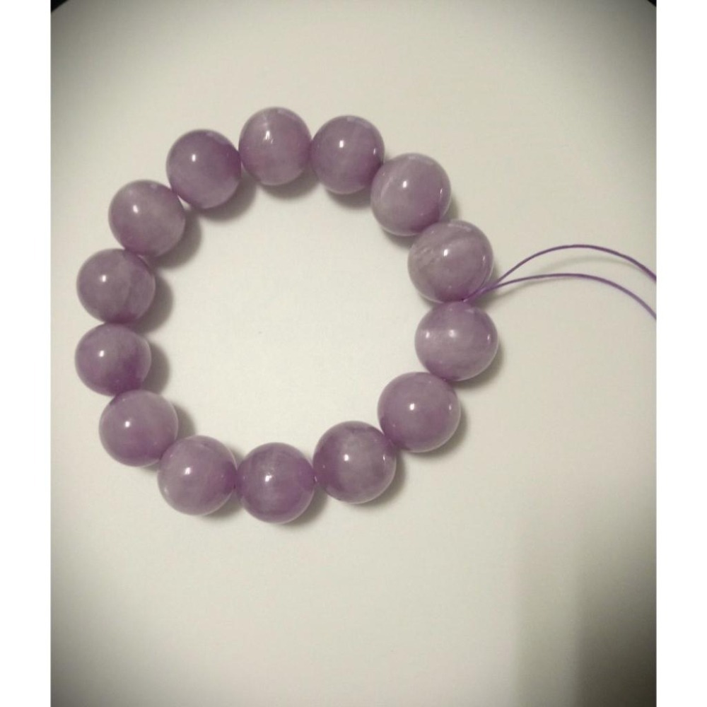 ㊣TiBi手趣㊣◆情牽水晶時刻舒心◆大咪數大磁場大串珠大顆粒15mm+天然紫鋰輝石素串手串~手圍17.5-18cm-細節圖3