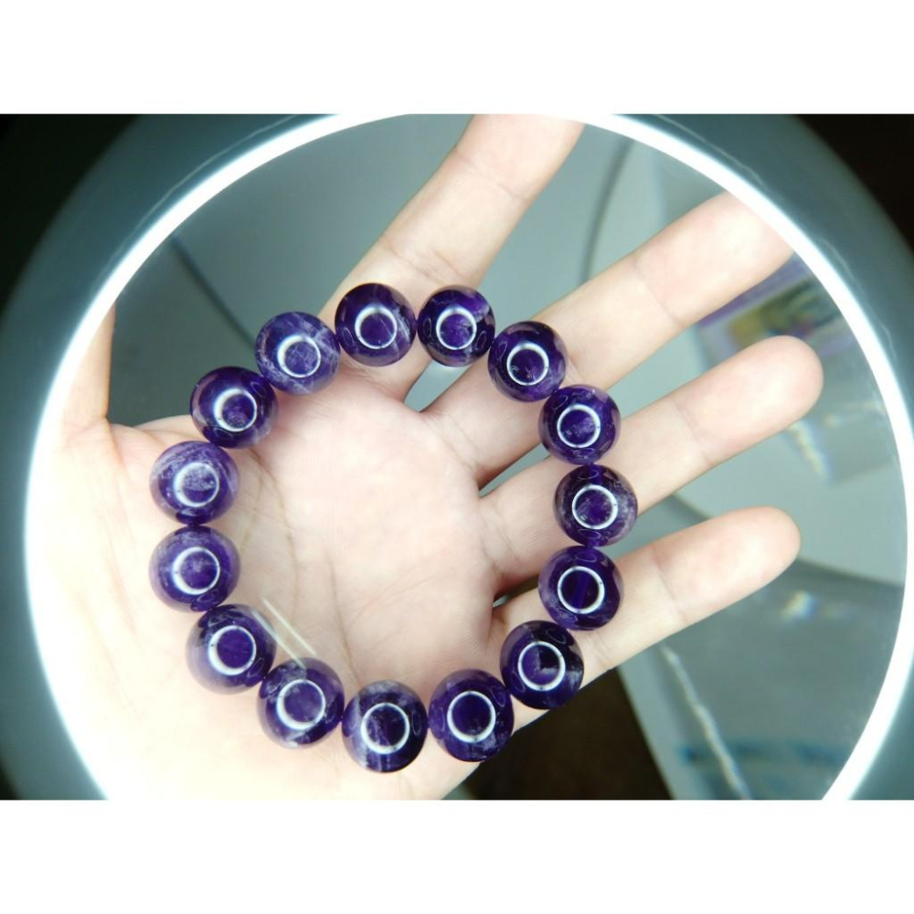 ㊣TiBi手趣㊣火行大貢丸大咪數大顆粒大磁場大串珠14mm+天然巴西夢幻紫水晶素串手串~手圍17-17.5cm-細節圖2
