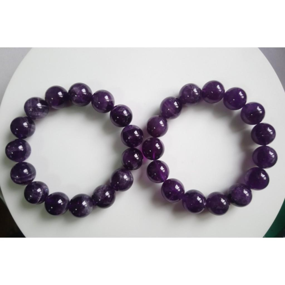 ㊣TiBi手趣㊣火行大貢丸大咪數大顆粒大磁場大串珠14mm+天然巴西夢幻紫水晶素串手串~手圍17-17.5cm-細節圖3