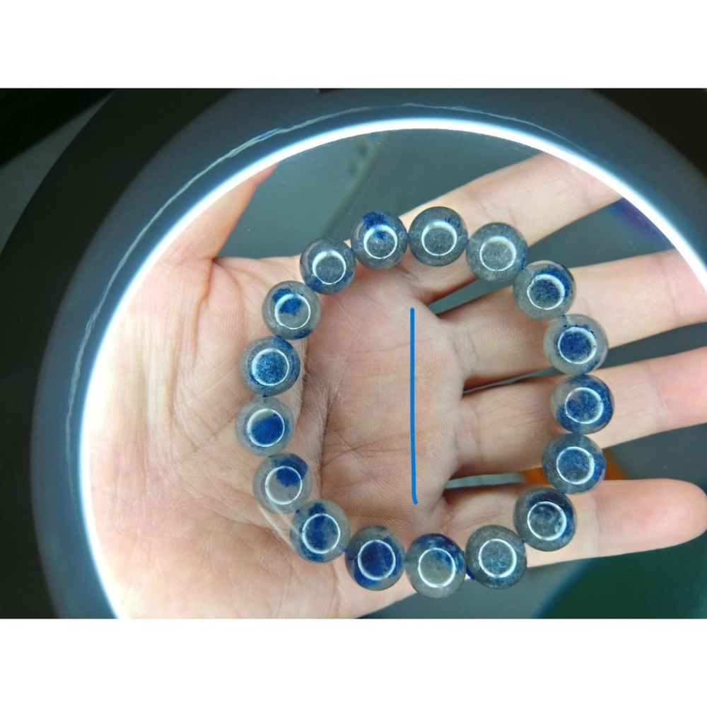 ㊣TiBi手趣㊣水行中大咪數中顆粒中磁場中串珠12.5mm+天然藍草莓藍莓藍點點素串手串~手圍17-17.5CM-細節圖2