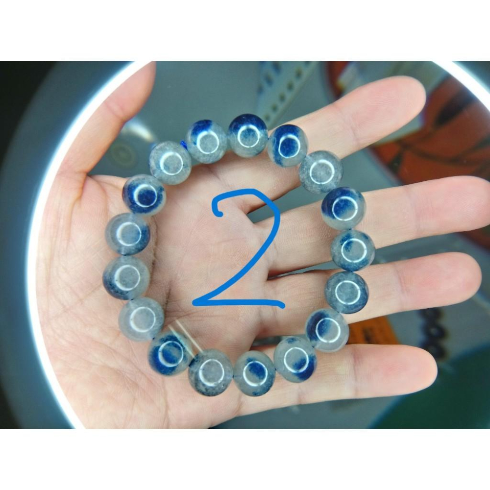 ㊣TiBi手趣㊣水行中大咪數中顆粒中磁場中串珠12.5mm+天然藍草莓藍莓藍點點素串手串~手圍17-17.5CM-細節圖3
