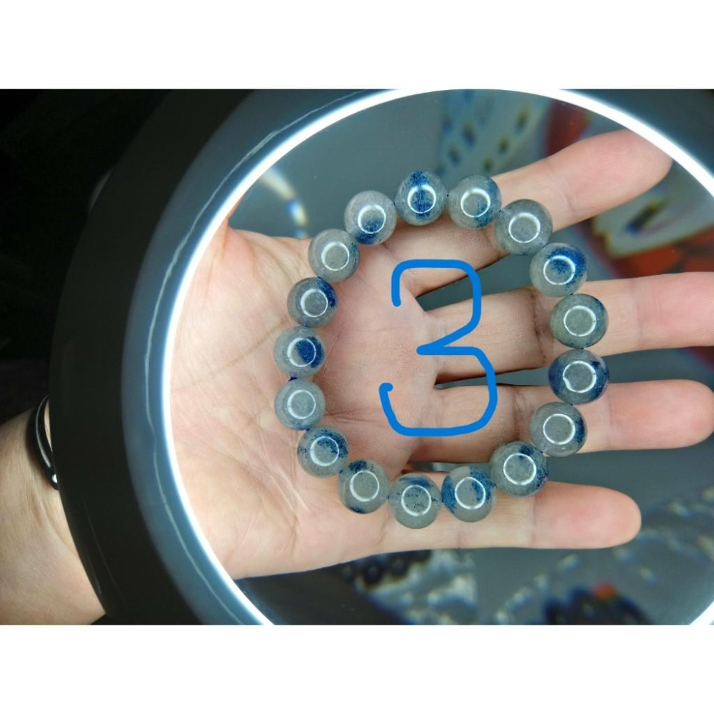 ㊣TiBi手趣㊣水行中大咪數中顆粒中磁場中串珠12.5mm+天然藍草莓藍莓藍點點素串手串~手圍17-17.5CM-細節圖4