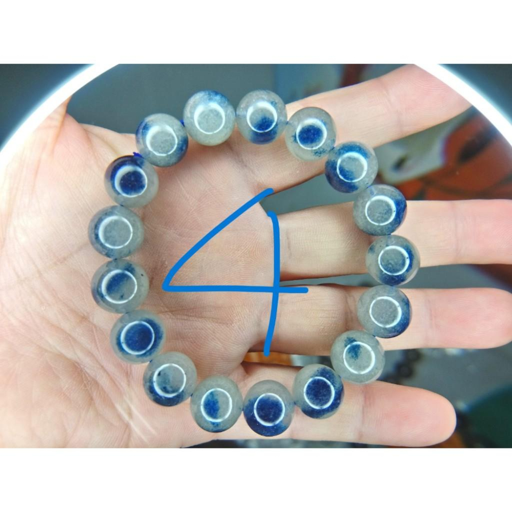 ㊣TiBi手趣㊣水行中大咪數中顆粒中磁場中串珠12.5mm+天然藍草莓藍莓藍點點素串手串~手圍17-17.5CM-細節圖5