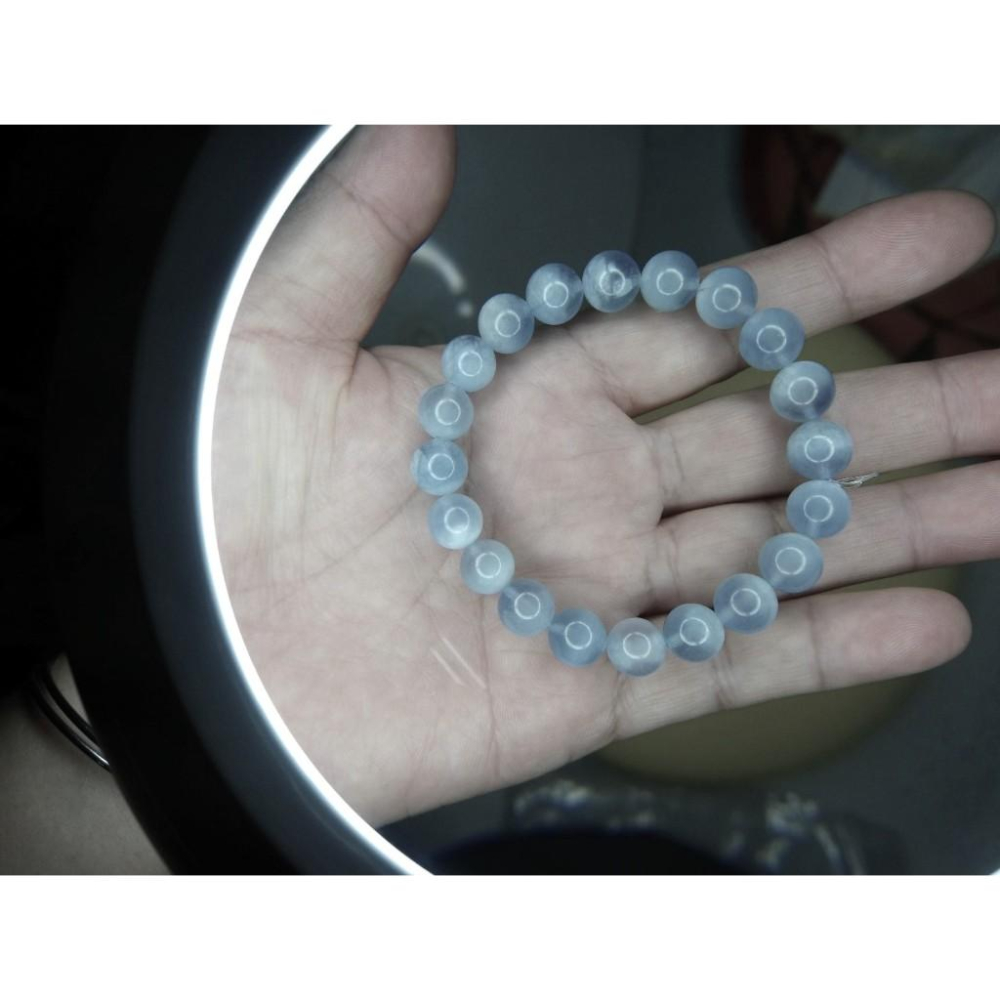 ㊣TiBi手趣㊣水行小咪數小顆粒小磁場小串珠9-10mm+天然摩根石家族海藍寶素串手串~手圍16.5-17cm-細節圖3