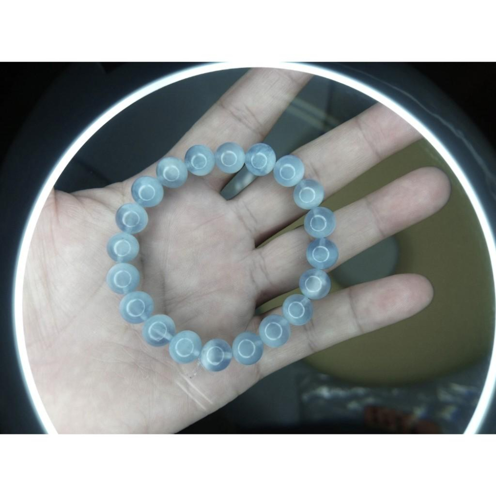 ㊣TiBi手趣㊣水行小咪數小顆粒小磁場小串珠9-10mm+天然摩根石家族海藍寶素串手串~手圍16.5-17cm-細節圖4