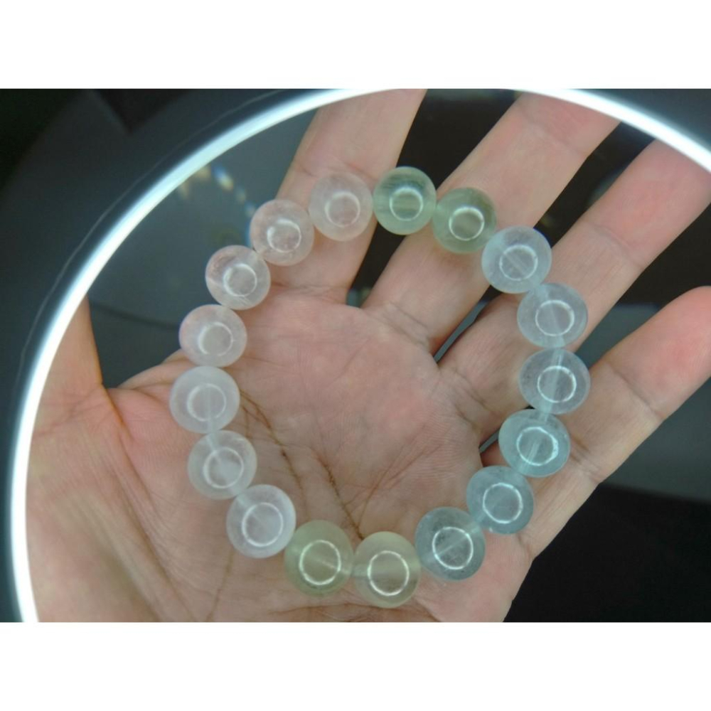 ㊣TiBi手趣㊣火行大咪數粒大磁場大串珠12-14mm+天然摩根石家族海藍海綠海粉海紫摩根石素串~手圍17-17.5CM-細節圖5