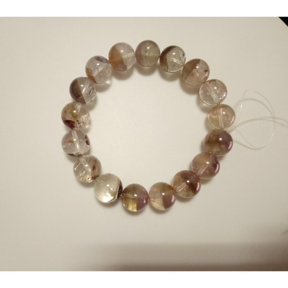 ㊣TiBi手趣㊣◆情牽水晶時刻舒心◆大咪數大磁場大串珠大顆12mm+天然芬達橙紅極光23素串手串~手圍17.5-18cm-細節圖3