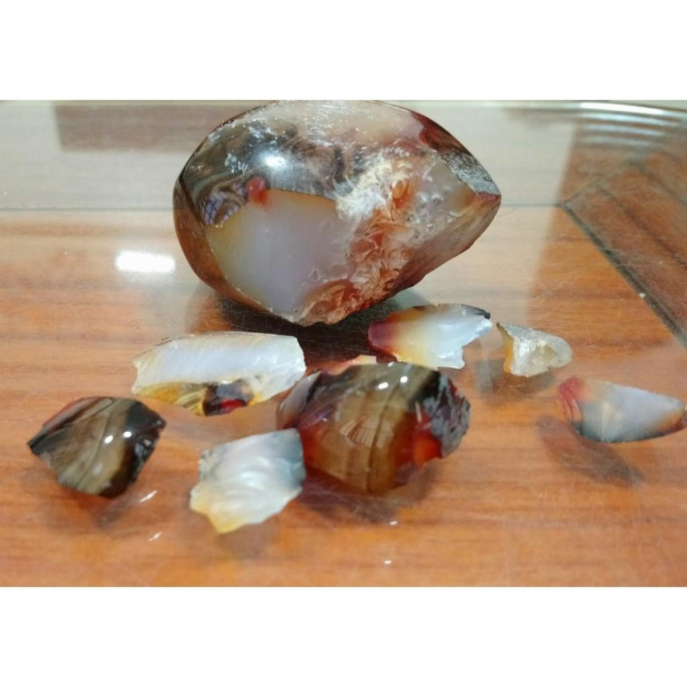 ㊣TiBi手趣㊣書鎮優化瑪瑙優化礦石仿纏絲瑪瑙色彩多樣寬絲細絲把玩物件橢圓不規則-細節圖3