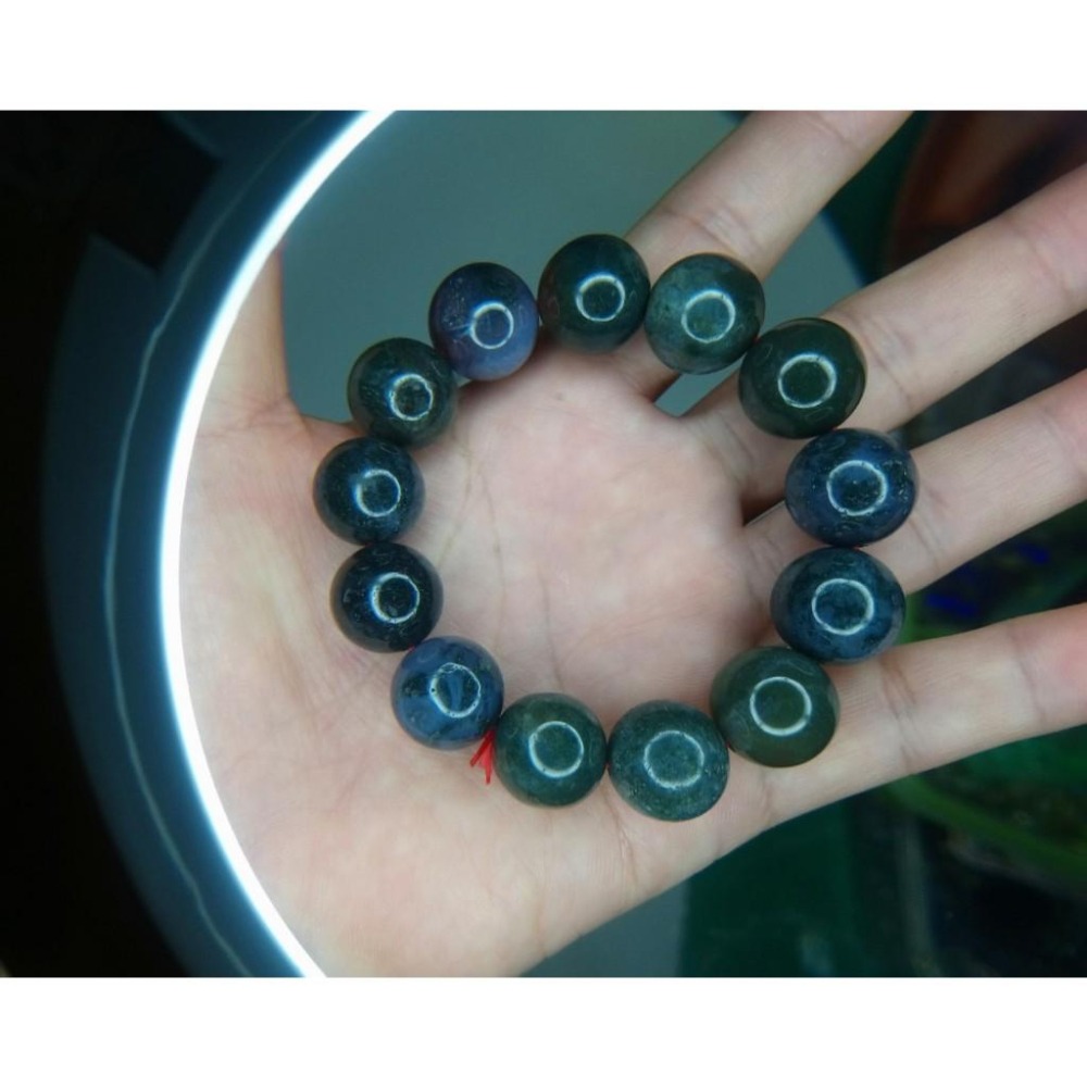㊣TiBi手趣㊣木行水草瑪瑙意境大顆粒大磁場大手串16mm+天然印度瑪瑙紫藍綠紅灰斑斕色彩手串手鍊~手圍17-17.5-細節圖2