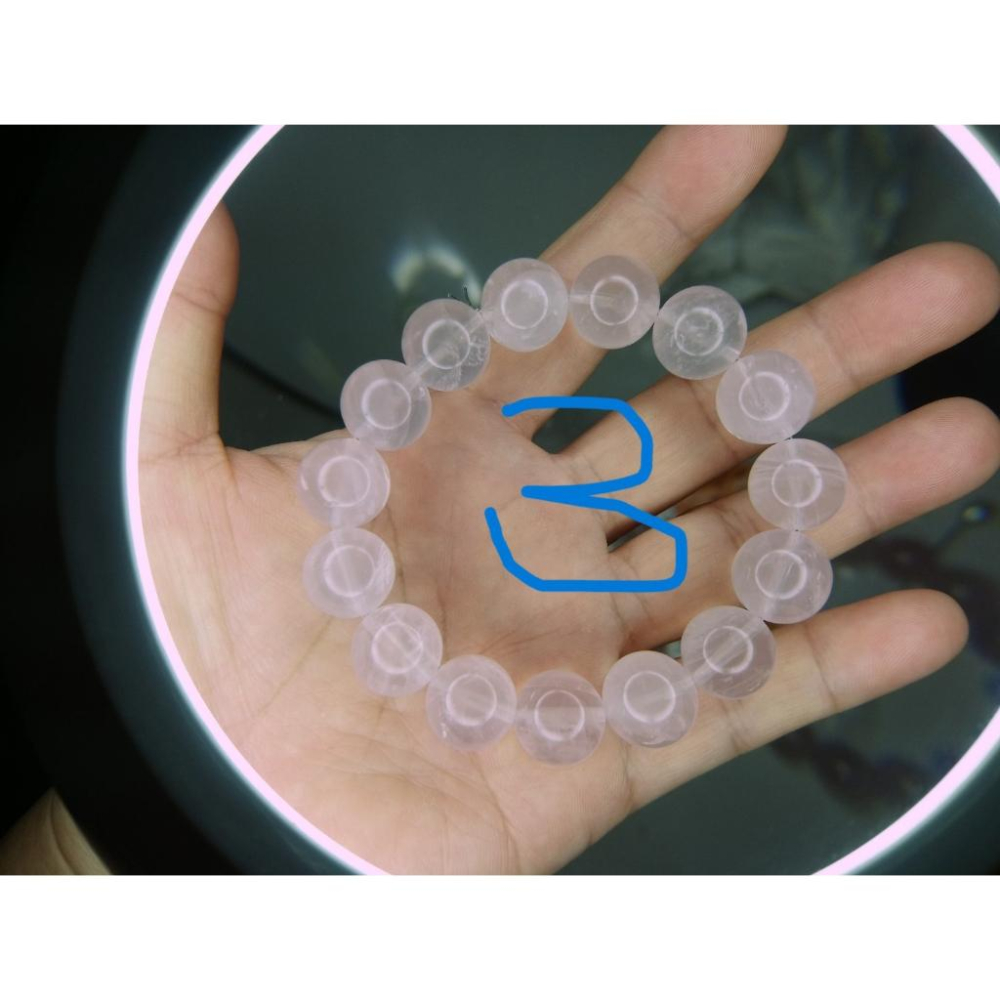 ㊣TiBi手趣㊣火行大咪數大顆粒大貢丸大磁場大串珠14.5-15mm+天然粉晶芙蓉晶素串手串~手圍17-17.5cm-細節圖3