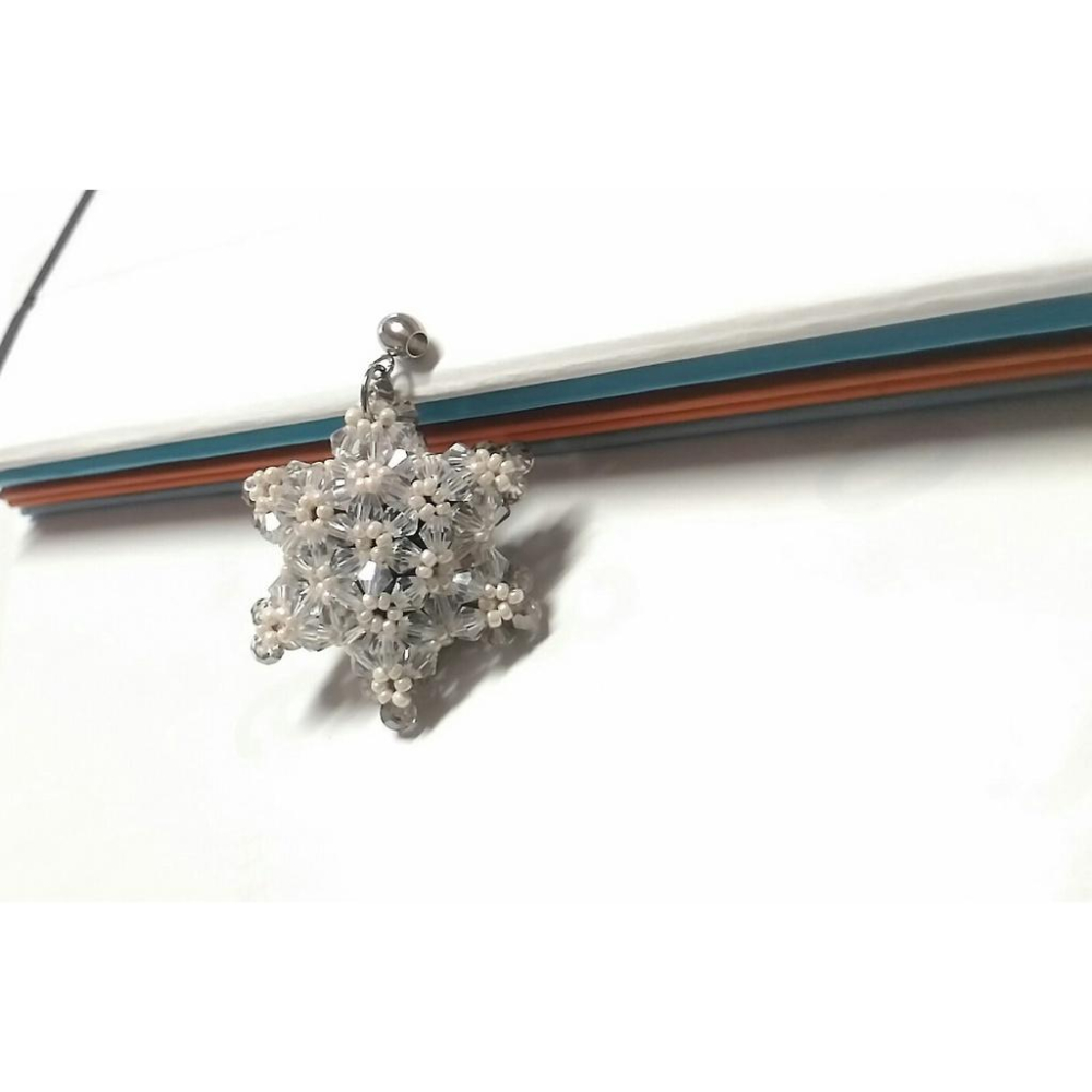 手創組新品～題び手趣～拉維德爾＞中性316不銹鋼鈦鋼吊墜頭六芒星大星星流星紫水晶瑪瑙碧璽能量石水鑽米珠雙面吊墜-細節圖5